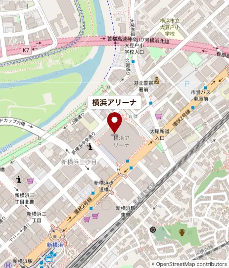 横浜アリーナ周辺の地図